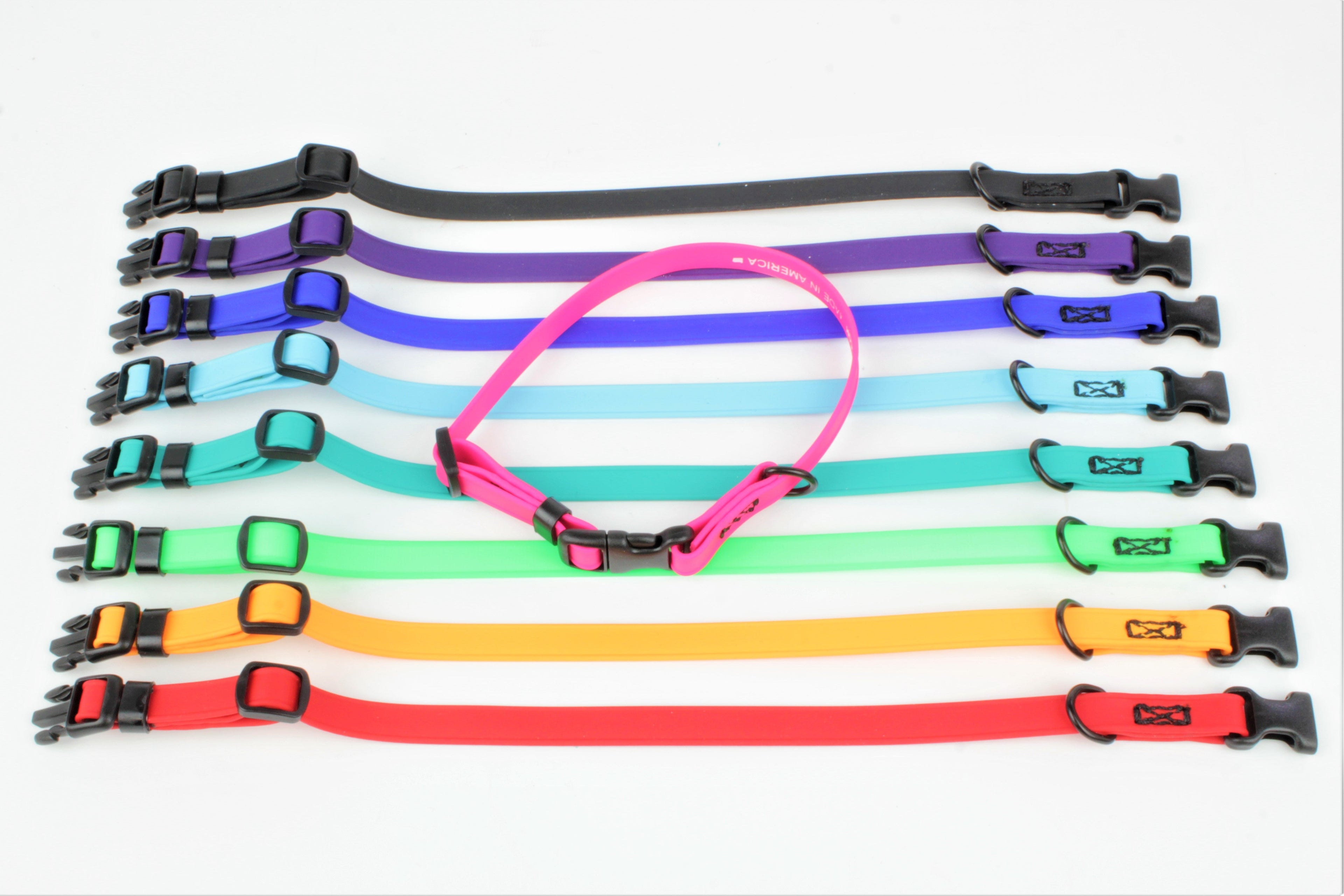 Thin BioThane Adjustable Snap Collars