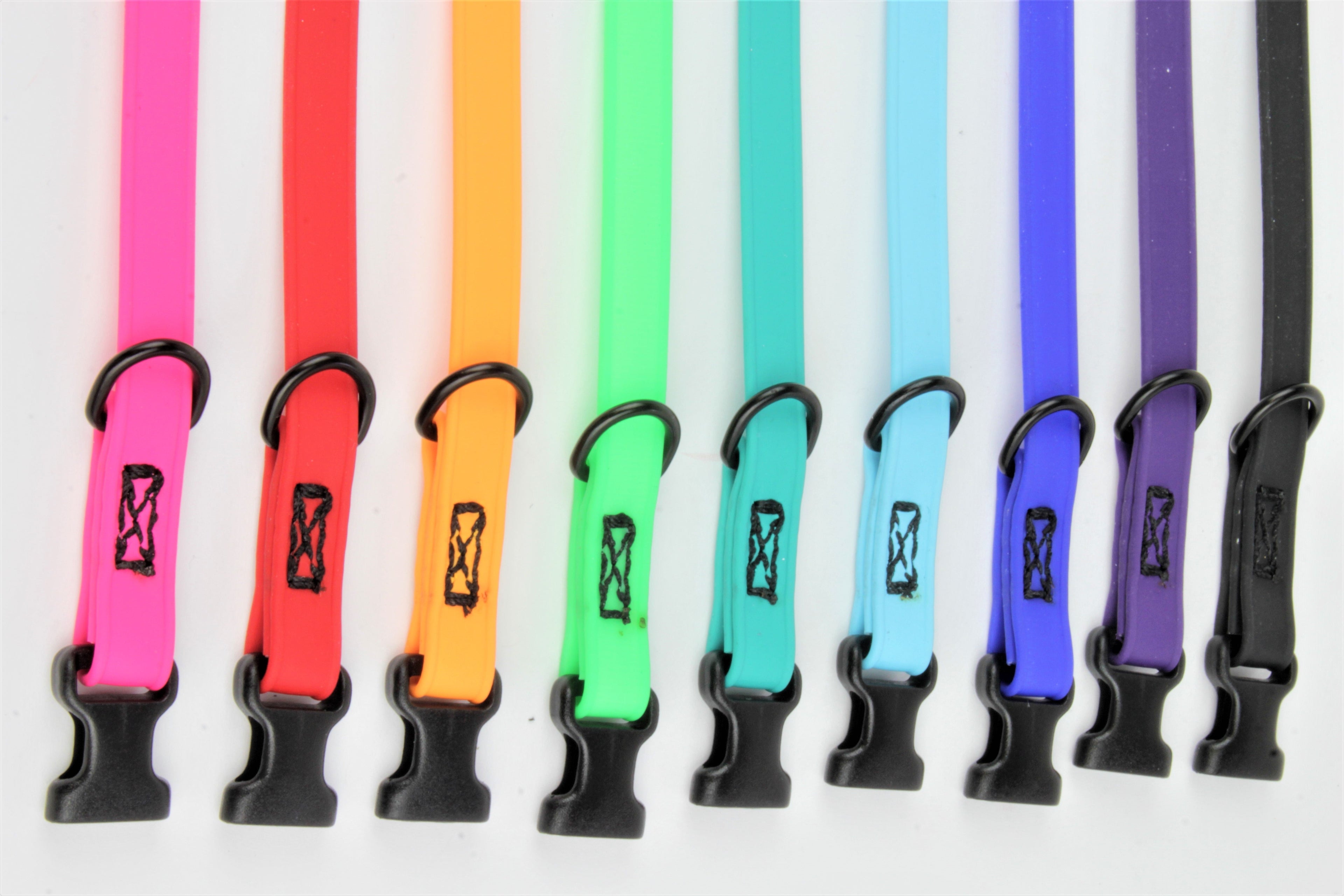 Thin BioThane Adjustable Snap Collars