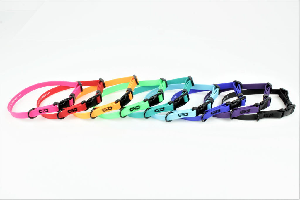 Thin BioThane Adjustable Snap Collars