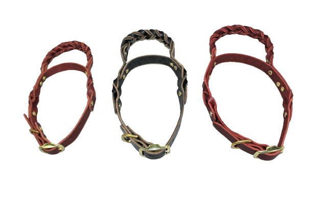 Braided Leather Flyball Collars - Latigo