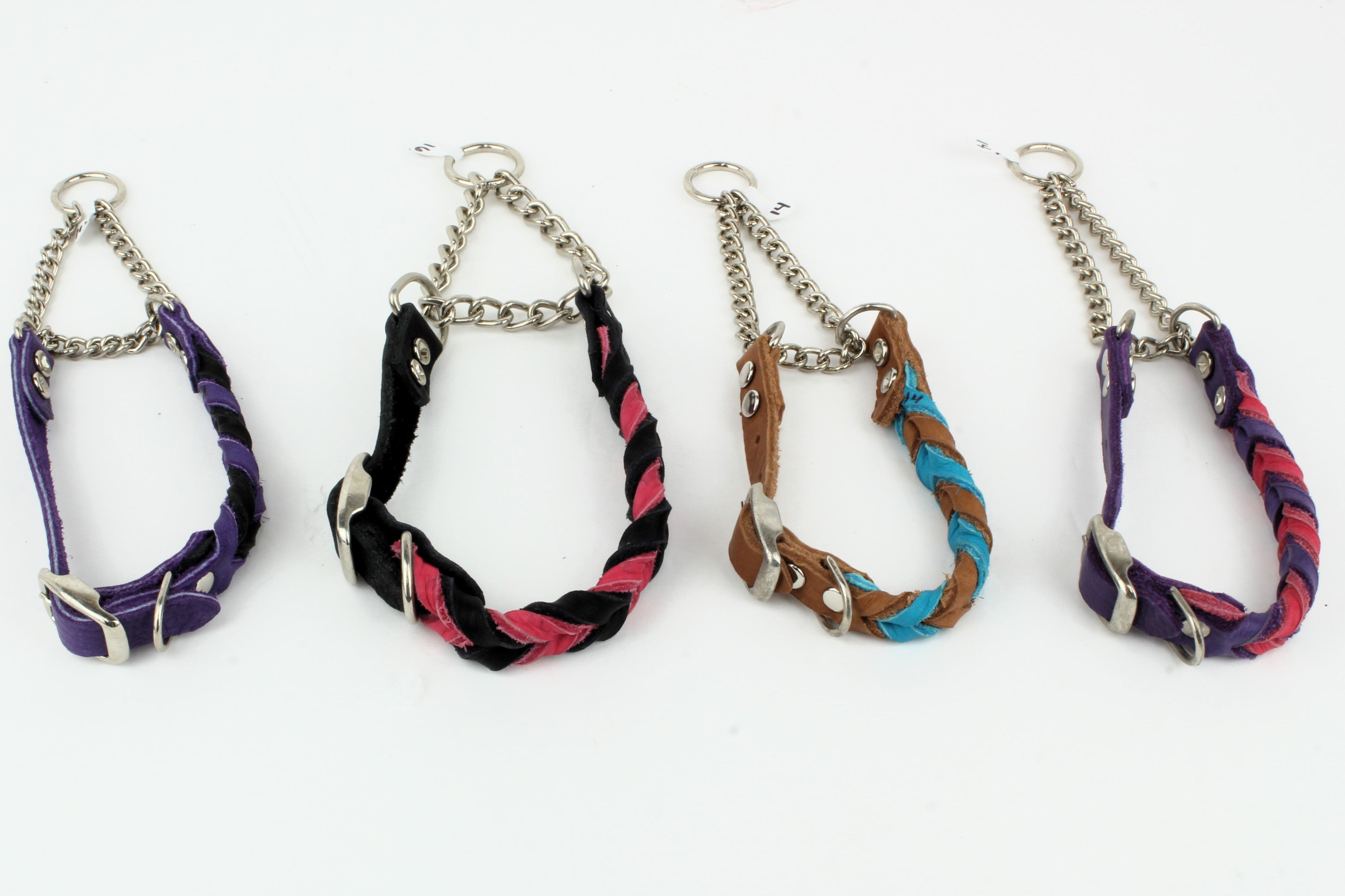 Braided Leather Adjustable Martingale Collars