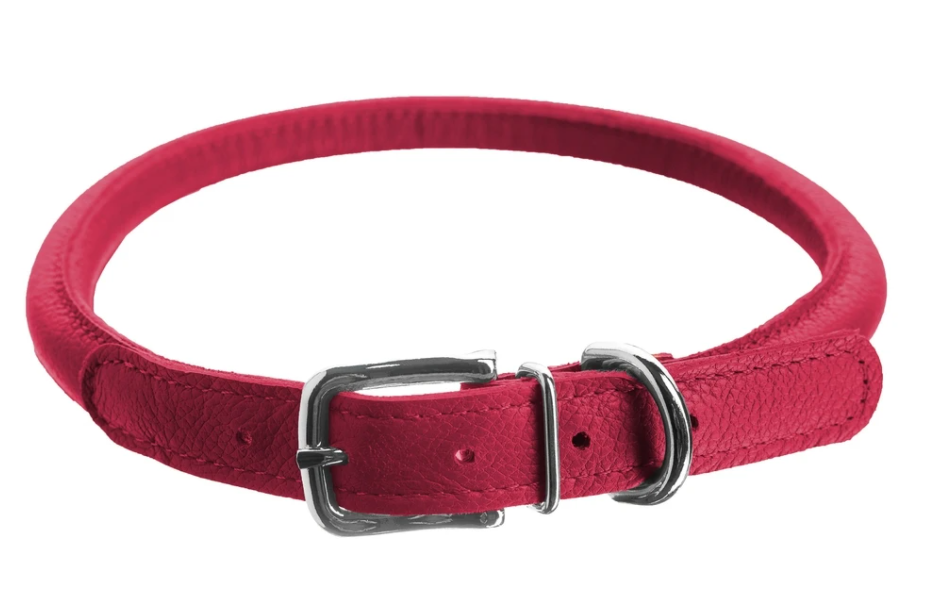 Dogline Soft Leather Rolled Buckle Collars