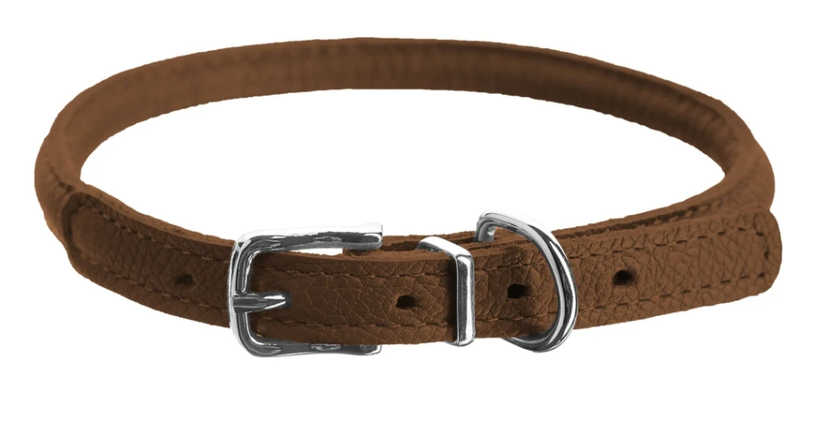 Dogline Soft Leather Rolled Buckle Collars